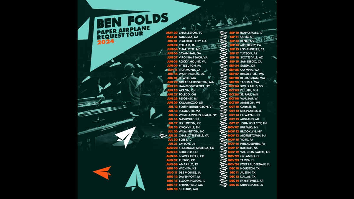 Ben Folds Adds Fall Dates To His 2024 Paper Airplane Request Tour