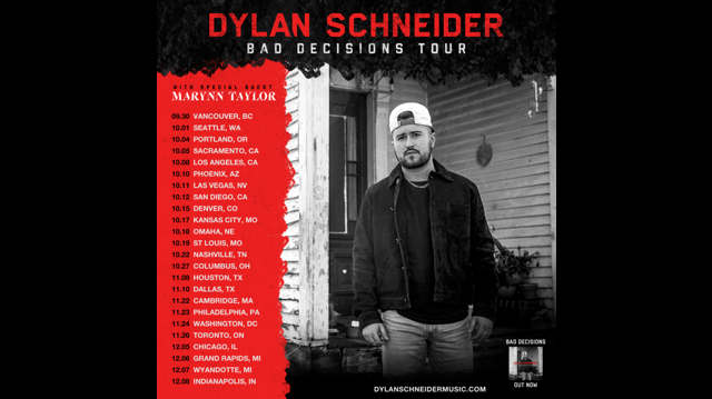Dylan Schneider Announces Headlining 2024 Bad Decisions Tour