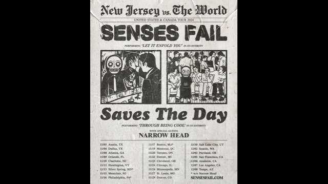 Senses Fail and Saves The Day Launching New Jersey Vs. The World Tour