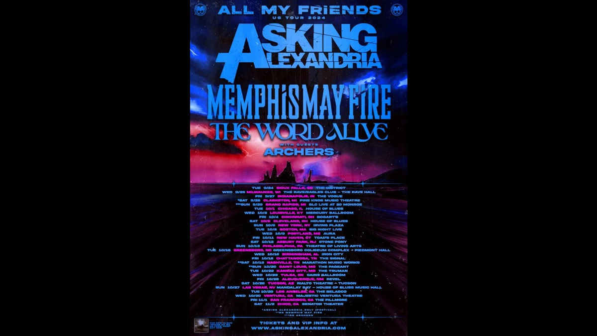 Asking Alexandria Announce Second Leg of All My Friends U.S. Tour