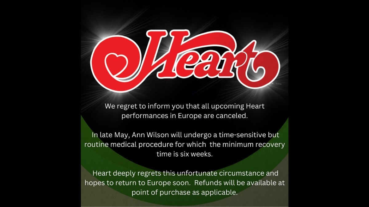 Heart Cancels Tour For Medical Reasons