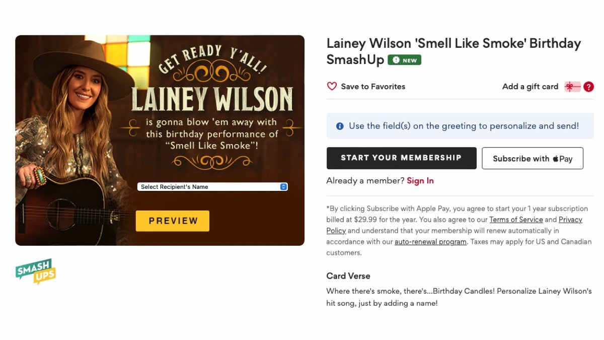 Lainey Wilson Partners With American Greeting For SmashUp Video Ecard