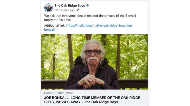 Country Stars Tribute The Oak Ridge Boys' Joe Bonsall