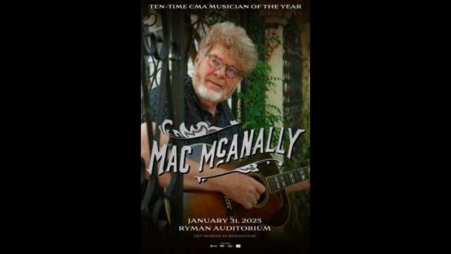 Mac McAnally To Headline The Ryman Auditorium