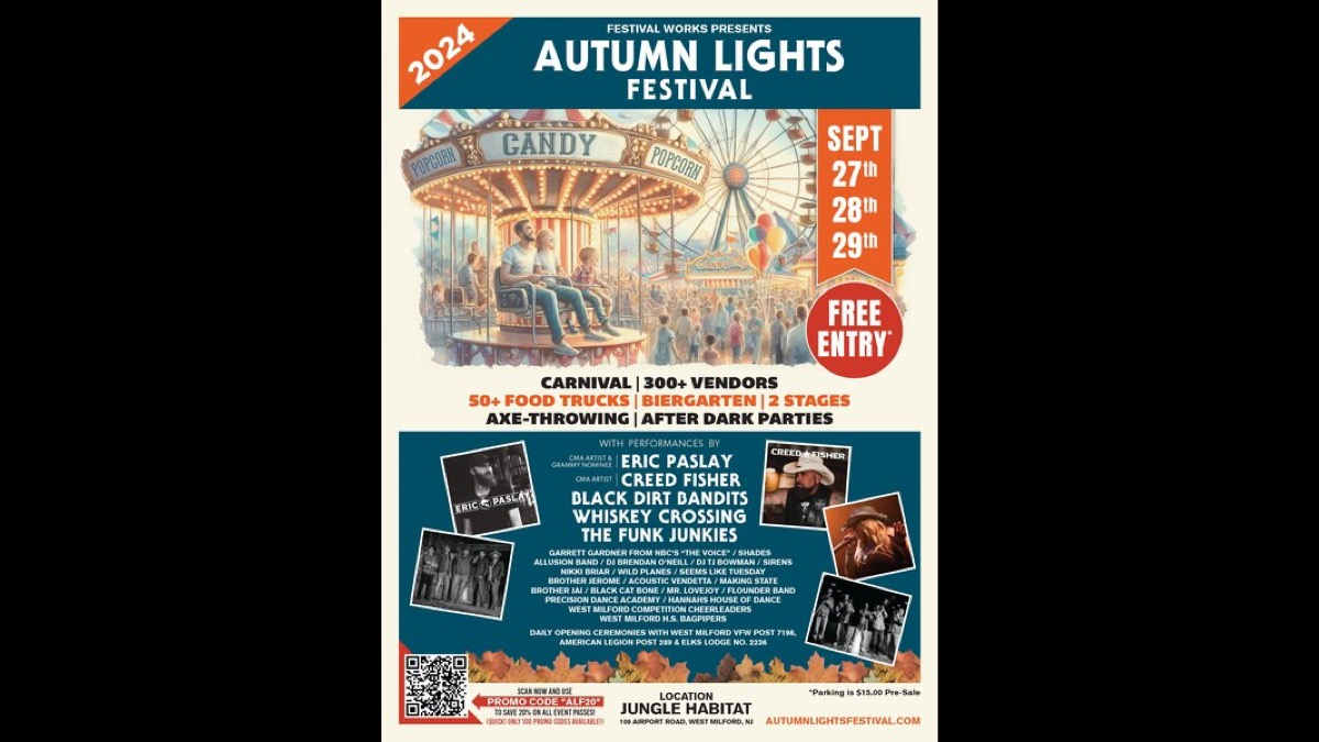 Eric Paslay, Creed Fisher Lead Autumn Lights Festival Lineup