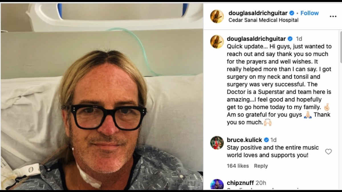 Doug Aldrich Recovering From Cancer Surgery