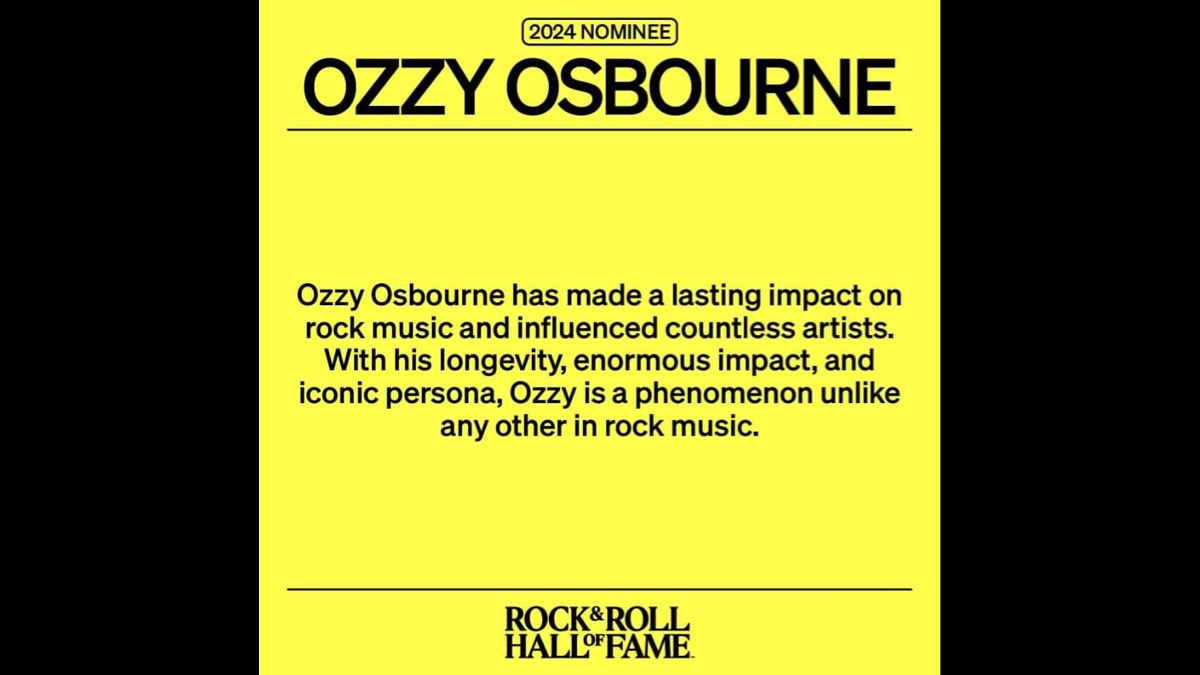 Ozzy Osbourne's Rock Hall Jam To Feature All-Star Lineup