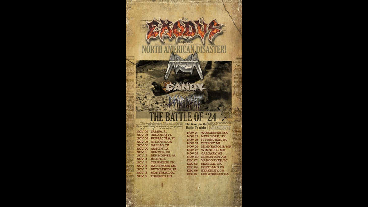 Exodus Gearing Up For The Battle Of '24 Tour