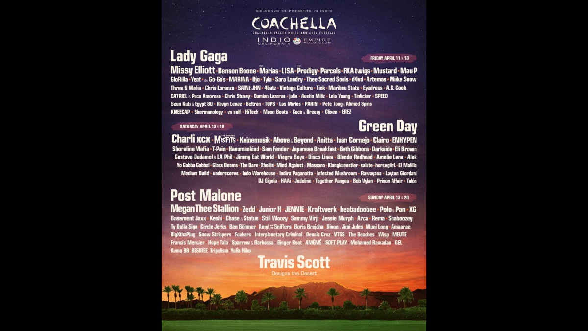 Green Day, Post Malone and Lady Gaga Lead Coachella Lineup