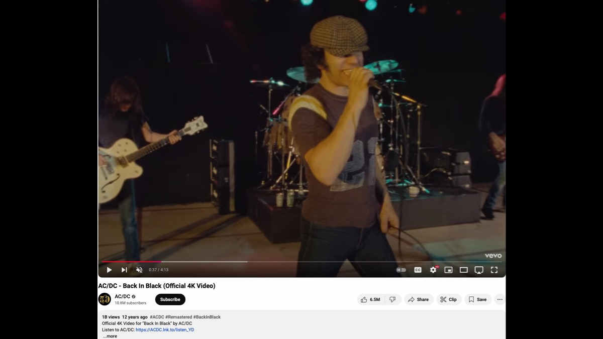 AC/DC Reach Billion Stream Milestone With 'Back In Black' (2024 In Review)