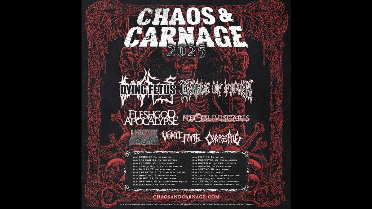 Dying Fetus and Cradle Of Filth Lead 2025 Chaos & Carnage Tour