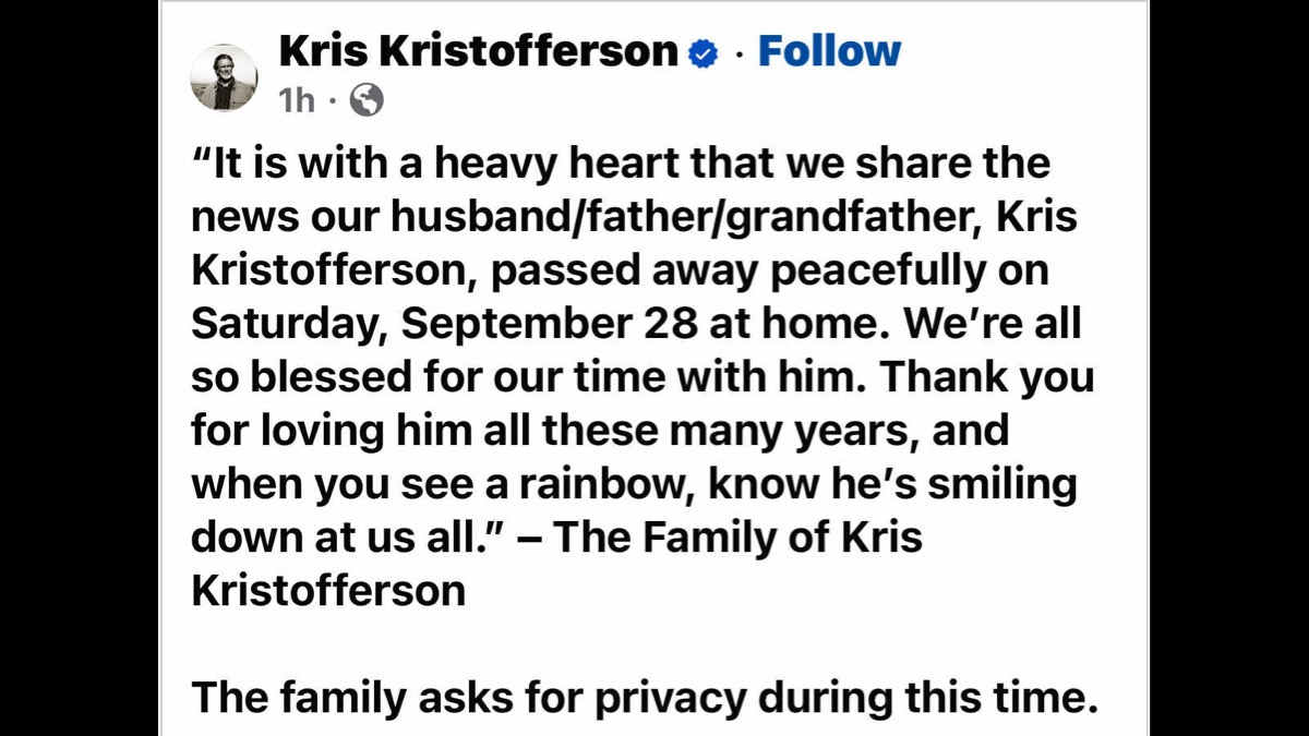 Tributes Poured In For Music Icon Kris Kristofferson (2024 In Review)