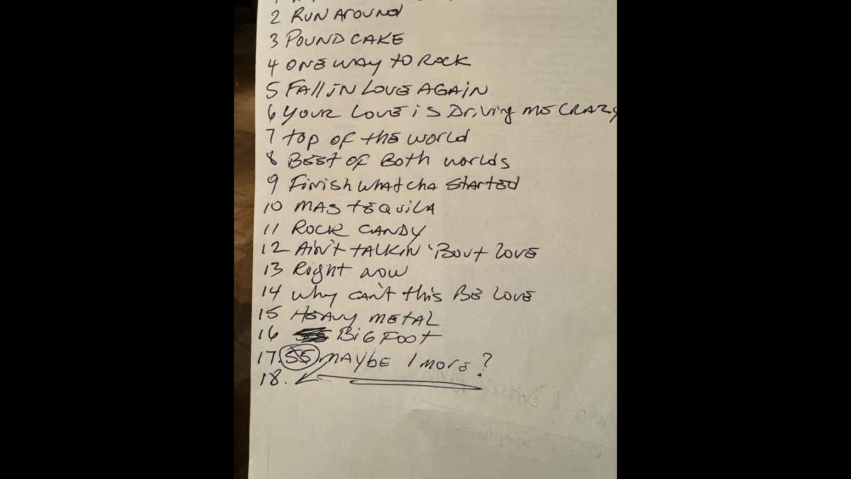 Sammy Hagar Shares Rock The Block Set List