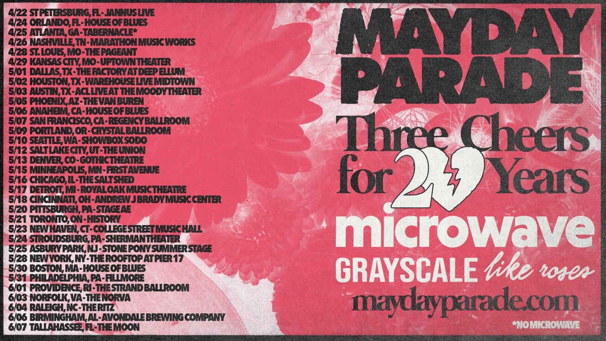 Mayday Parade Plot North American 20-Year Anniversary Tour