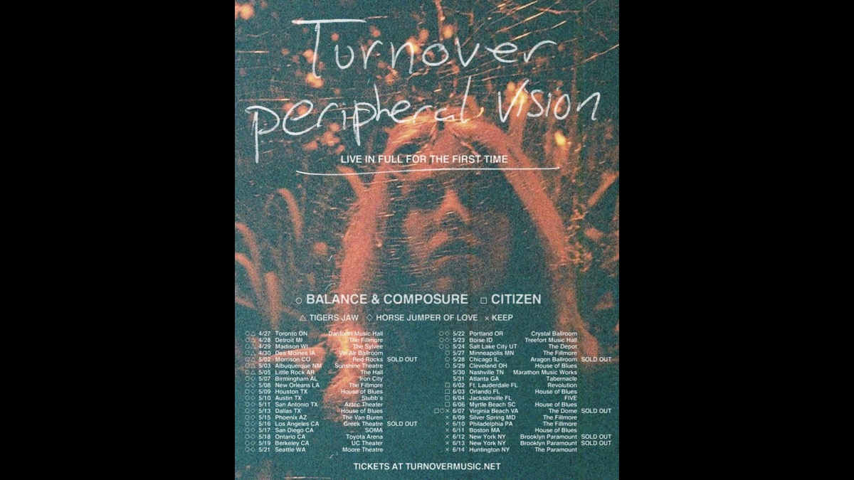 Turnover Launching Peripheral Vision 10th Anniversary Tour