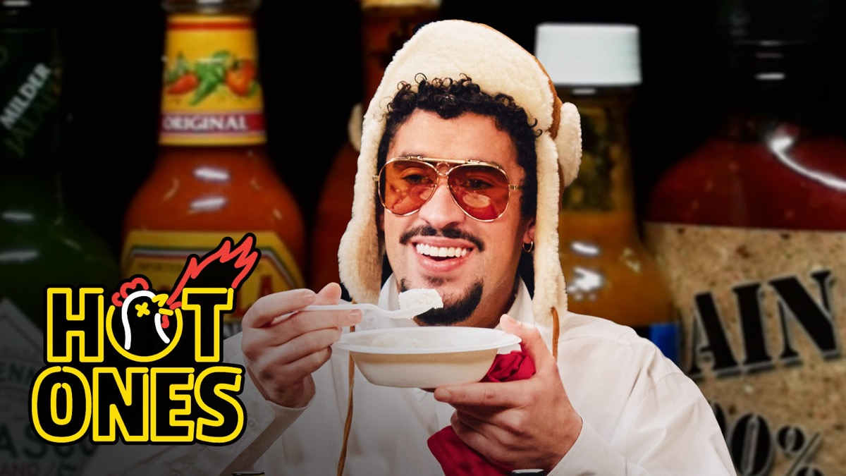 Bad Bunny Risks His Life While Eating Spicy Wings On Hot Ones