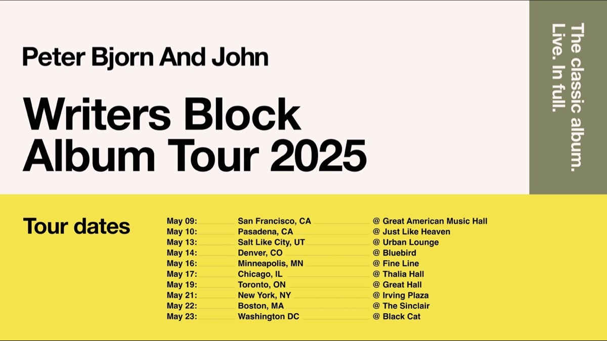 Peter Bjorn and John Announce U.S. Writer's Block Tour