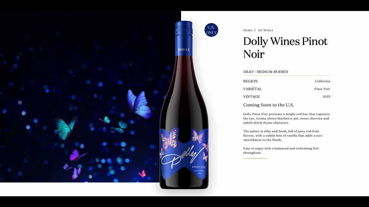 Dolly Parton Launches Dolly Wines Pinot Noir for Valentine's Day